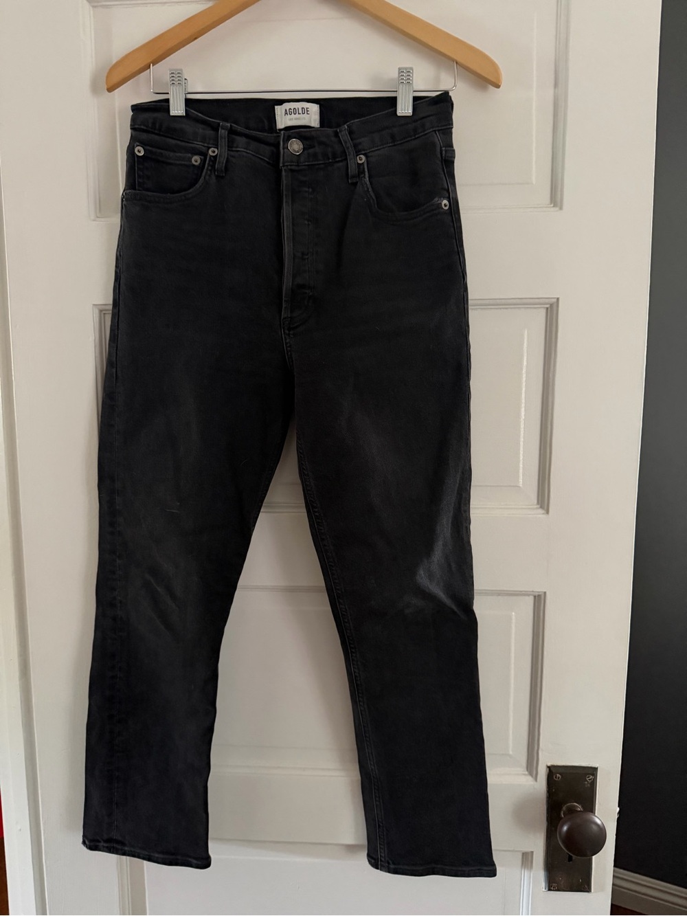Agolde High-Rise Black Straight Jeans
